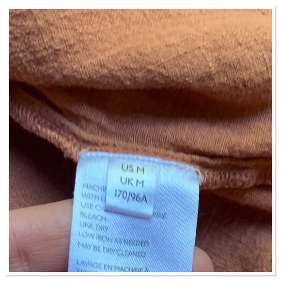 Free People Dreamweaver Embroidered Tunic Peasant Top Orange Brown Size Medium - Picture 9 of 10